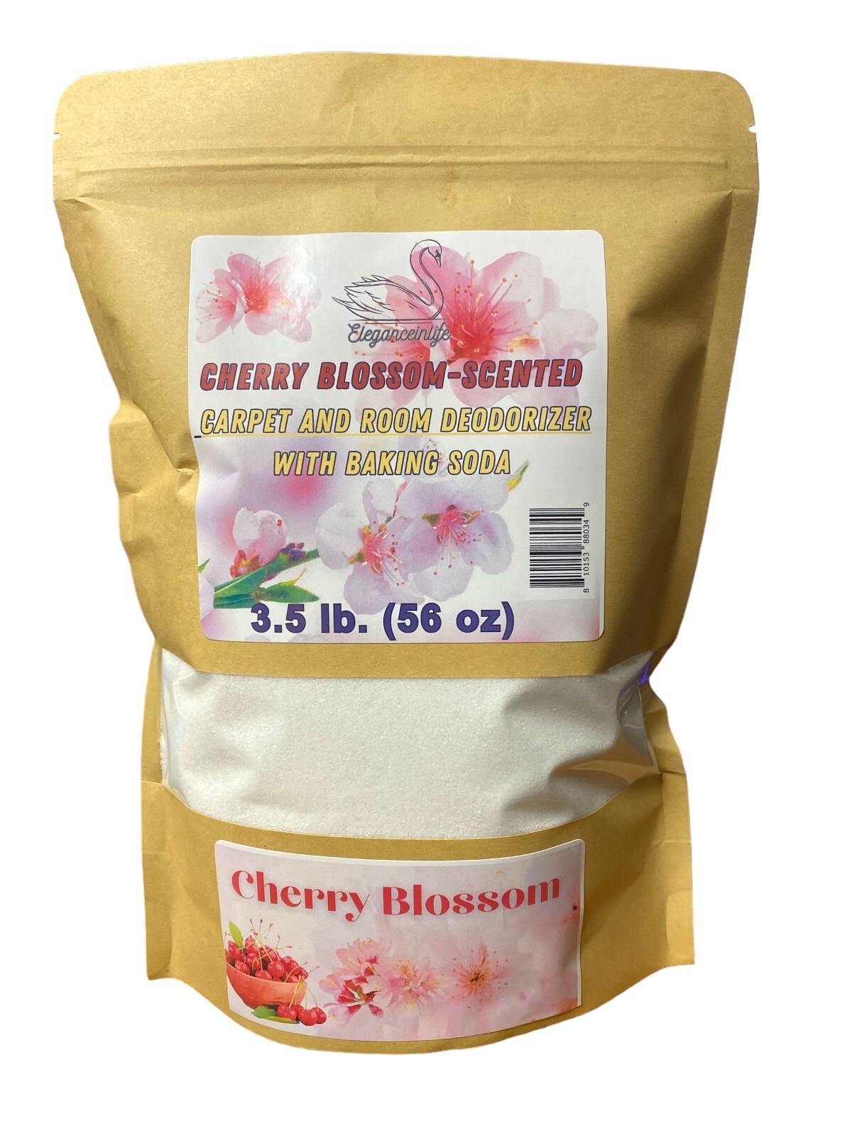 Eleganceinlife Cherry Blossom-Scented Carpet &Room Deodorizer Baking Soda 3.5 LB