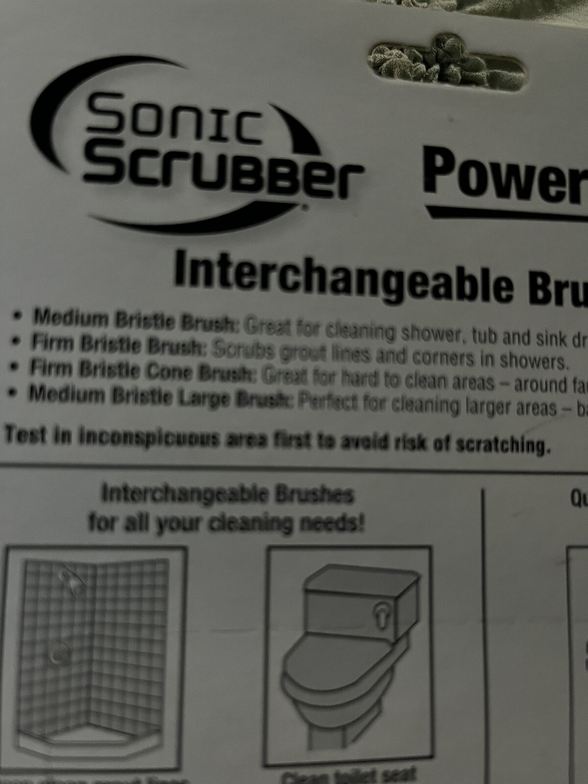 Sonic Scrubber Power Cleaner (Bathroom) Interchangeable Brush Heads Pack. NEW