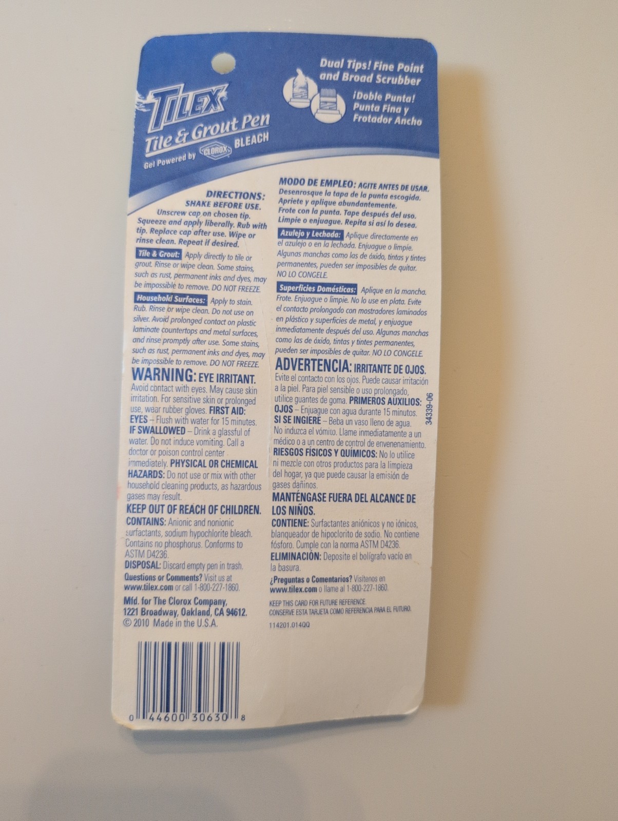 TILEX Tile & Grout Pen Removes Stains 2 oz Clorox Bleach Dual Tips NEW OLD STOCK