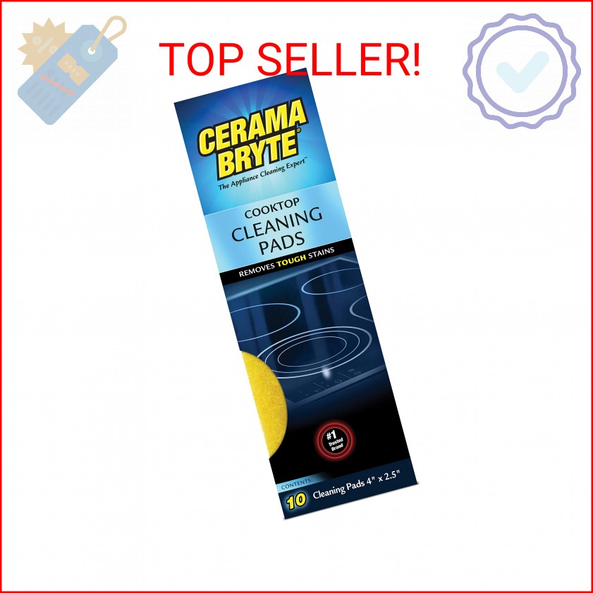 Cerama Bryte Cooktop Cleaning Pads, 10-Count 2 Pack