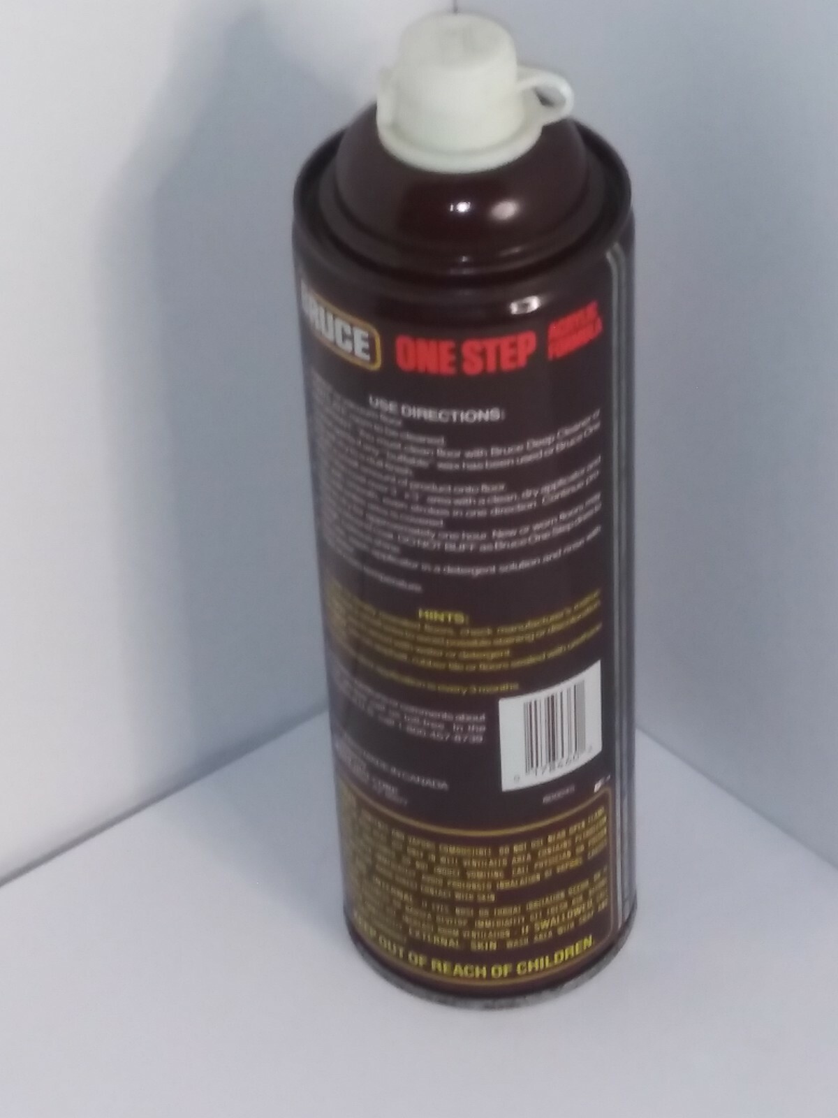 Vtg Bruce One Step Acrylic Formula Can DISPLAY MOVIE PROP Half Full 12.7oz