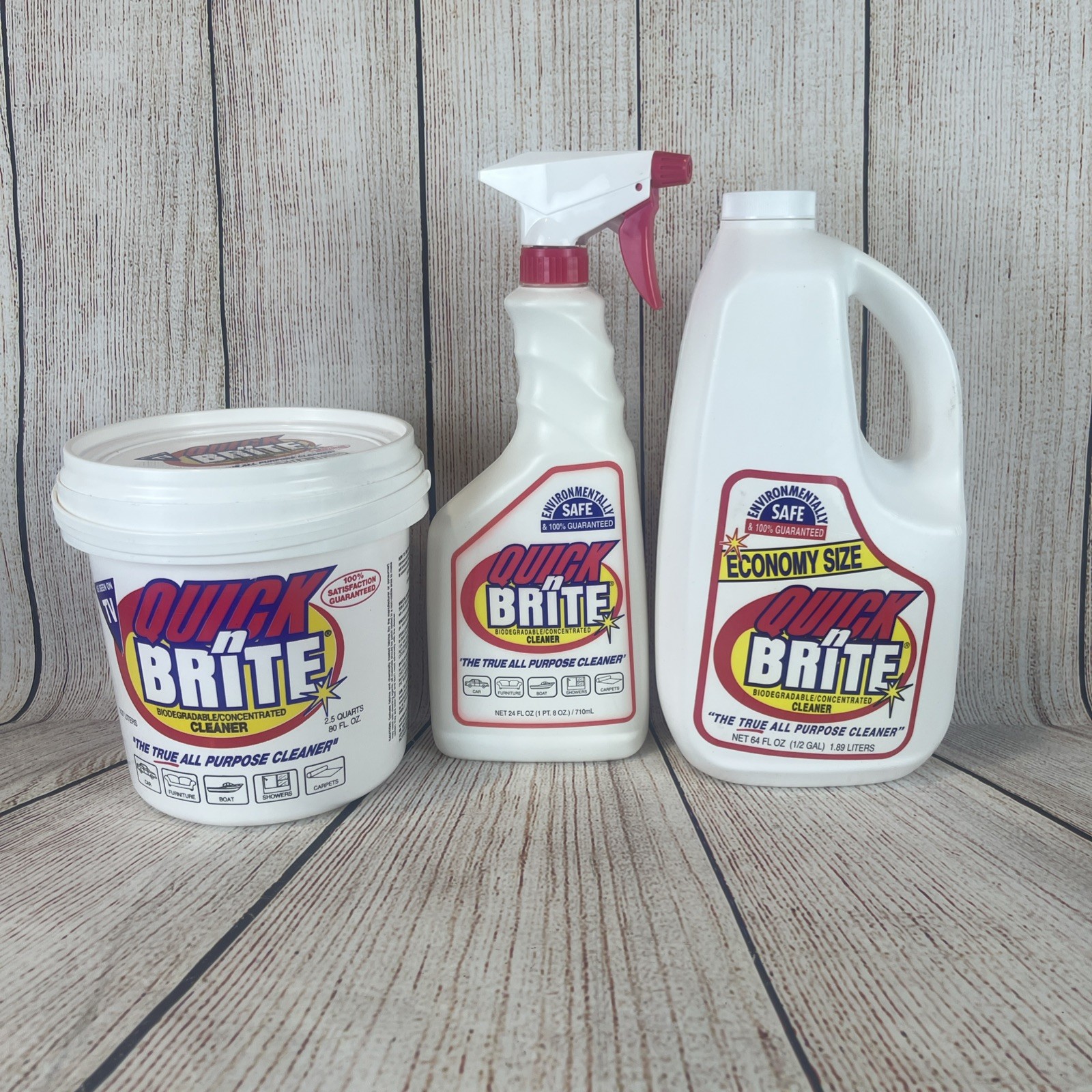 Quick N Brite All Purpose Cleaning Paste 80 Oz, Liquid Cleaner 64 Oz Lot Kit