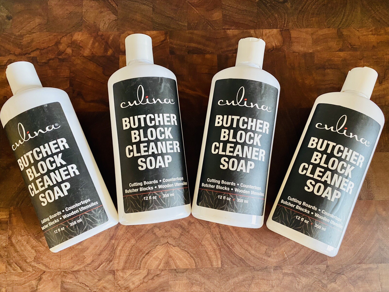(4) Bottles Culina Butcher Block Cleaner Soap 12 fl oz