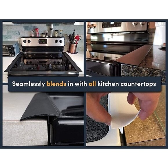 Linda’s Essentials Silicone Stove Gap Covers (2 Pack), Heat Resistant Oven Gap