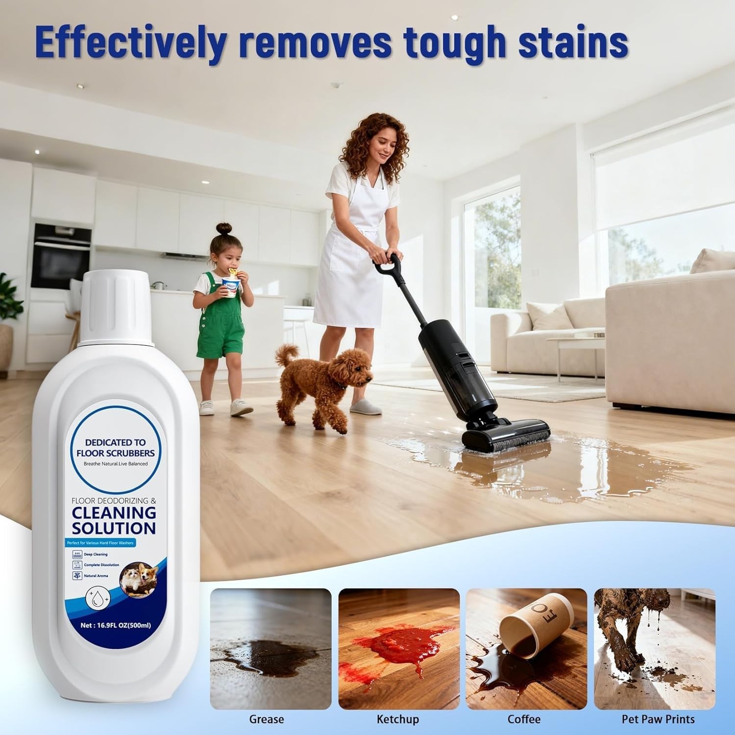 5 Bottle Multi-Surface Floor Cleaning Solution Compatible with Tineco iFLOOR …
