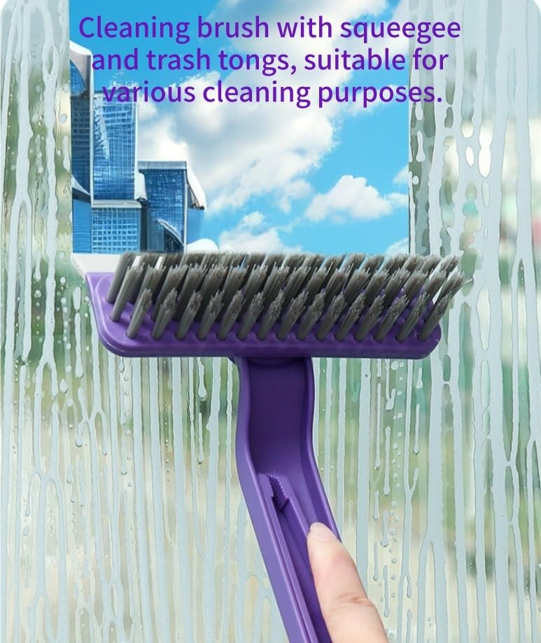 Lightweight Scraper Cleaning Brush with Hard Bristles and Built-in Garbage Ho…