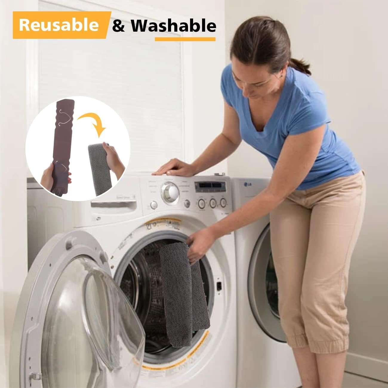 Retractable Gap Dust Cleaner with 3 Reusable Microfiber Dusting Cloths, Under…