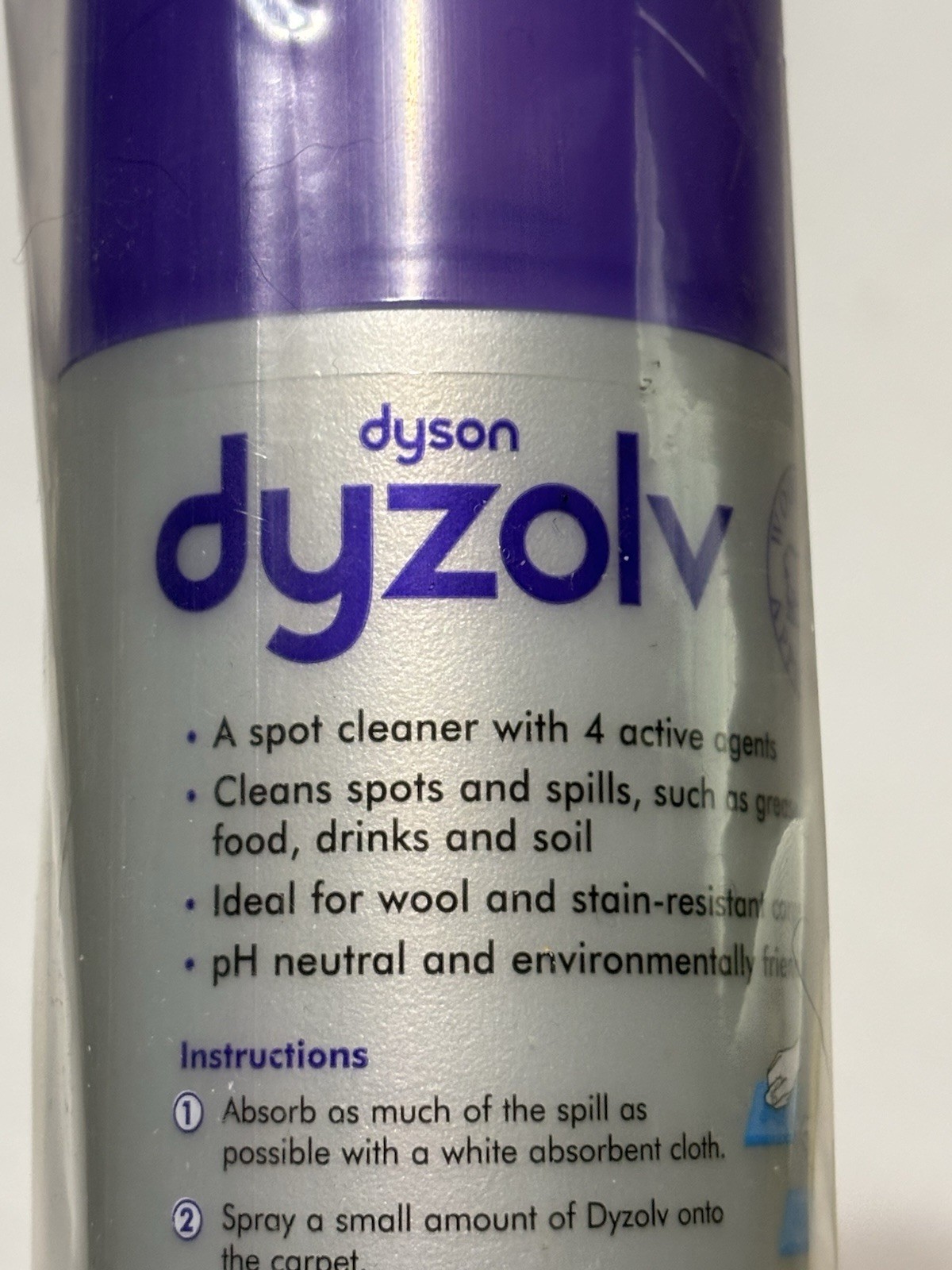 Dyson Dyzolv Spot Cleaner for Carpets & Rugs 4 Active Agents 8.5 oz New