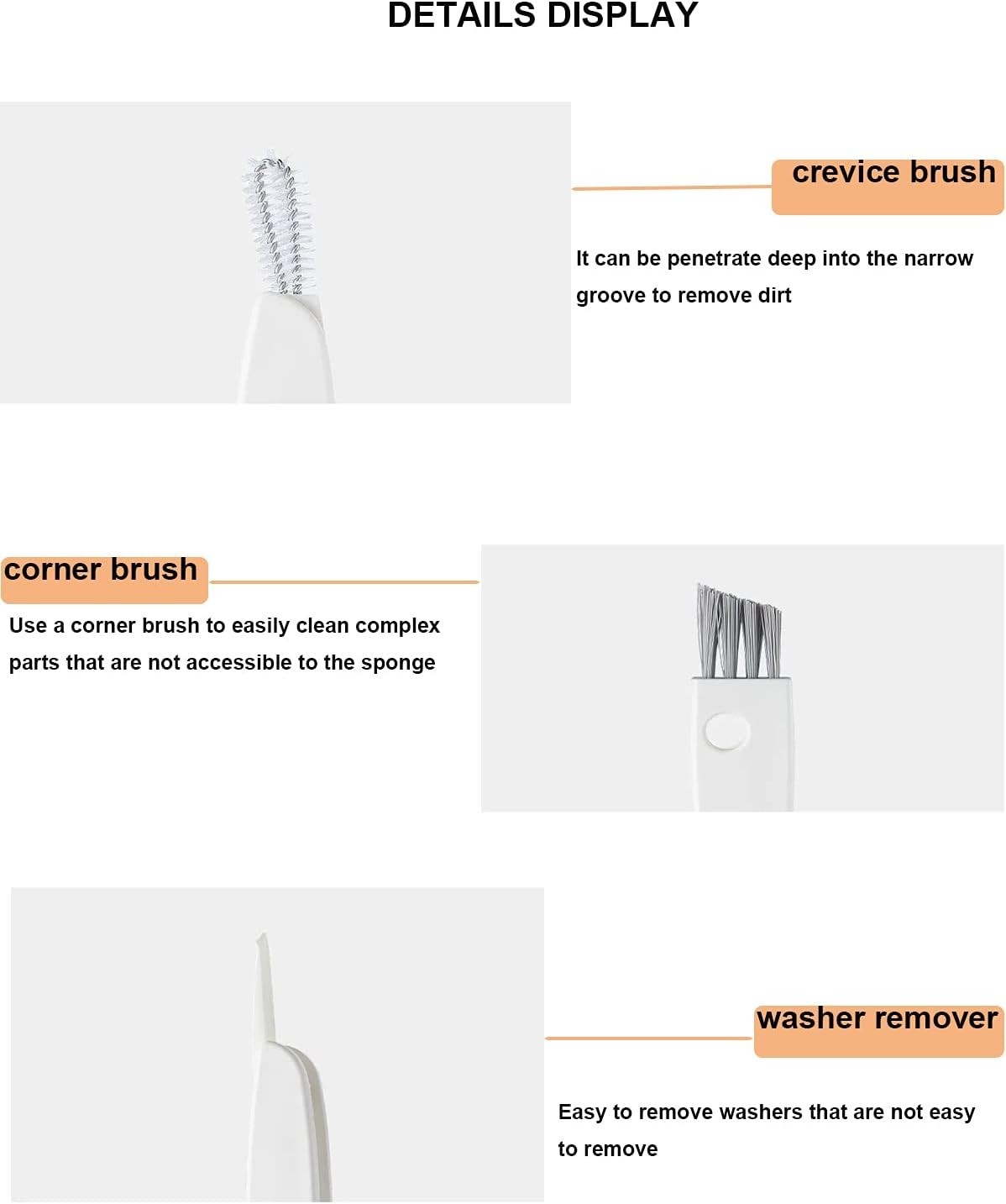 Effortless Crevice Cleaning Brush for All Bottle Types – Compact & Effective