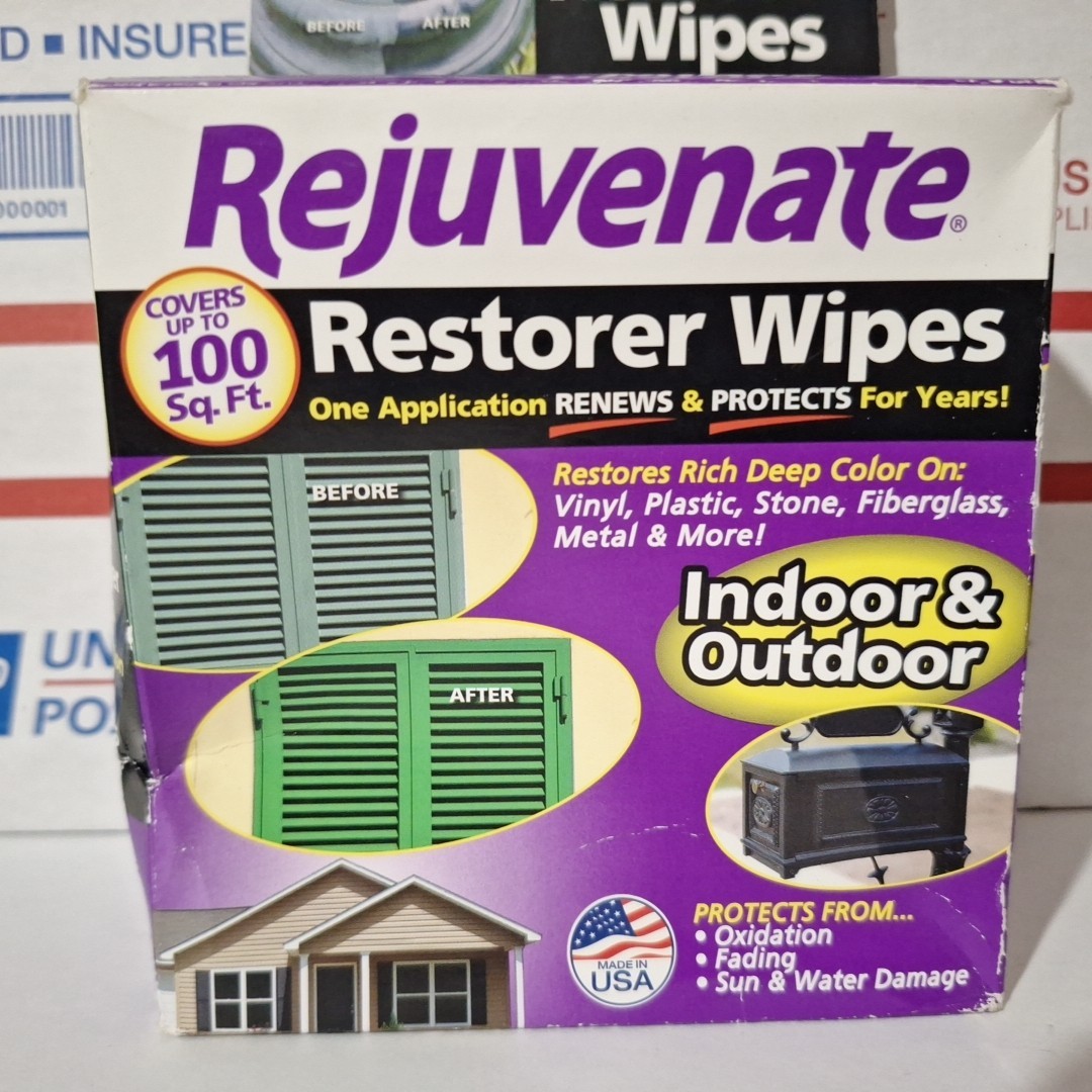 Rejuvenate 5 Restorer Wipes Indoor Outdoor Multi Surface Vinyl Pastic Stone Meta