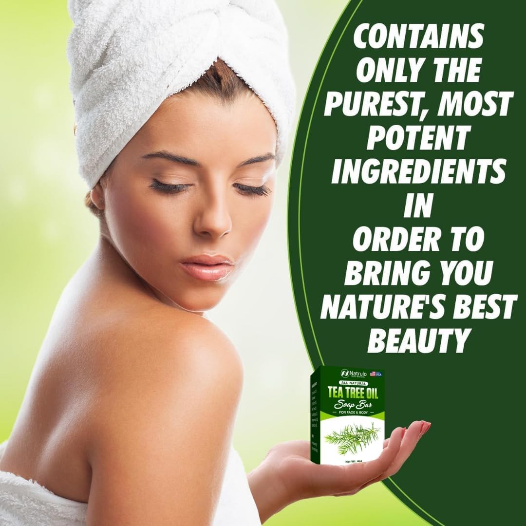 Tea Tree Soap – Natural Defense Tea Tree Oil Wash Bar for Face & Body – Remedy