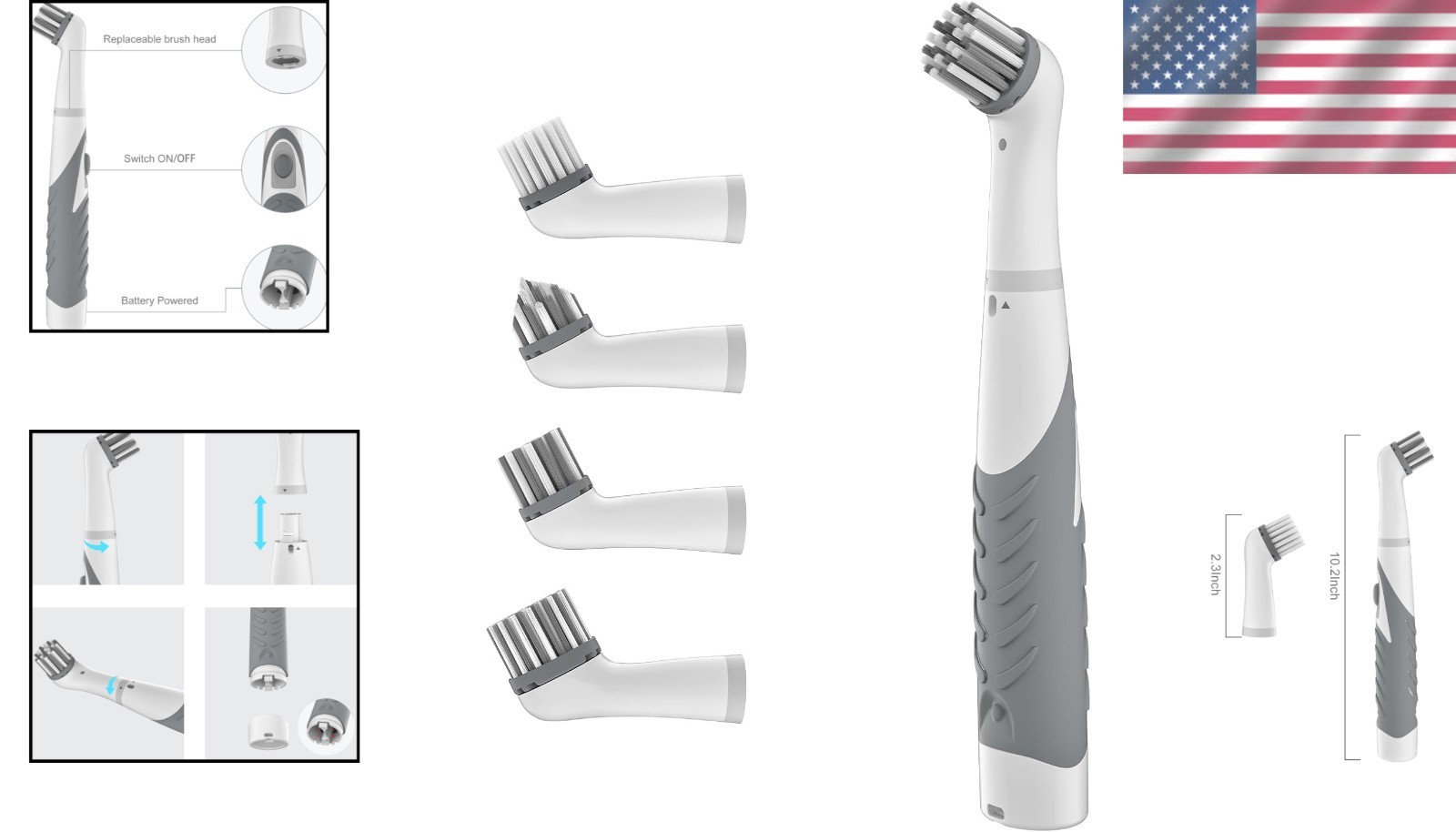 Motorized Cleaning Brush – Effortless 4-in-1 Cordless Scrubber for Every Surface