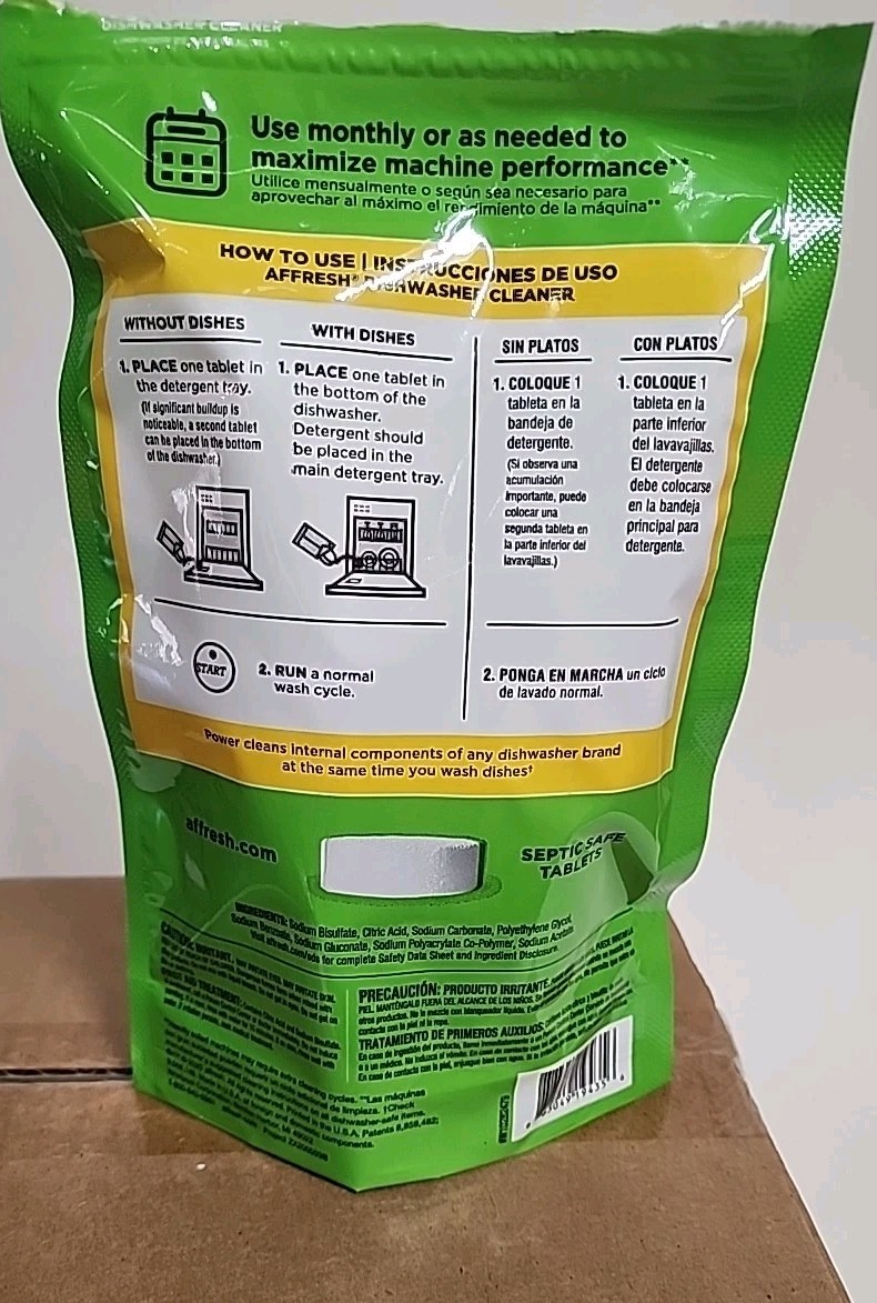 Affresh Dishwasher Cleaner 6 Packs Per Box Check Out Pics!! Description Also!!