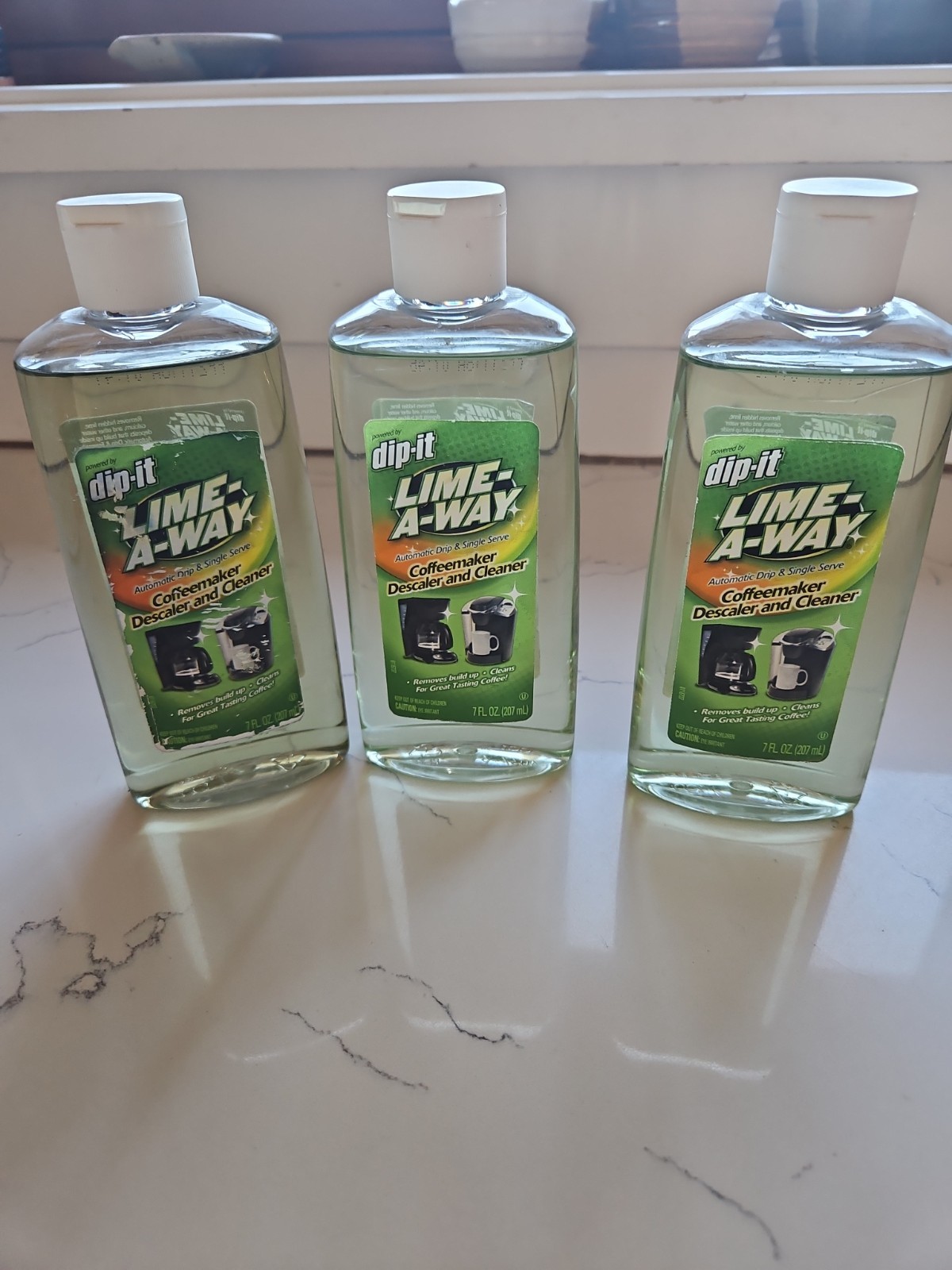 3x Dip-it Lime-A-Way Coffeemaker Descaler and Cleaner Removes Calcium 7oz Each