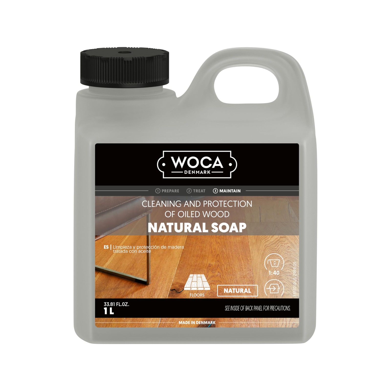 Natural Soap, Natural 1L – Concentrated Wood Cleaner for oil finished hardwoo…