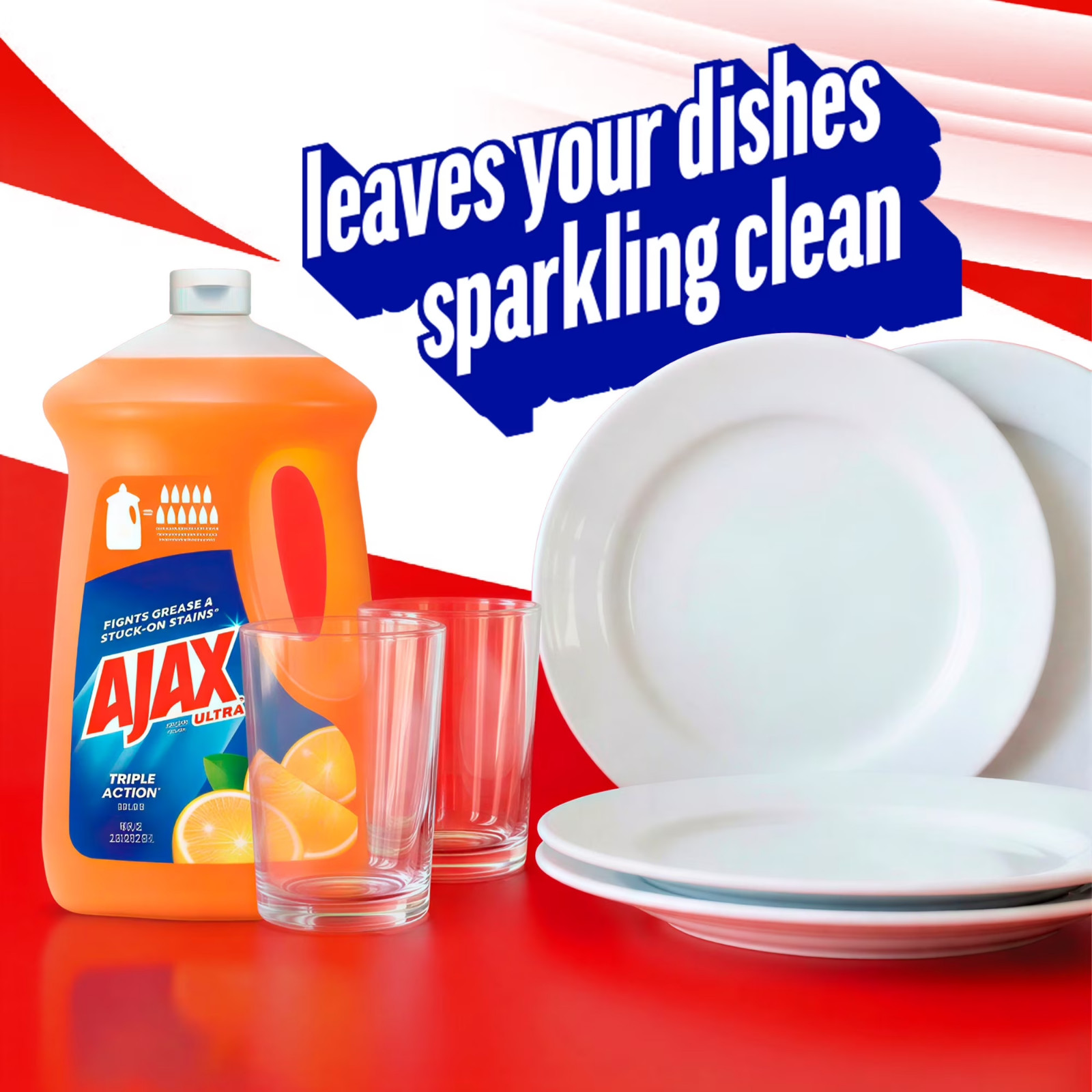 Ajax Ultra Liquid Dish Soap Orange Scent, Triple Action, 90 fl oz Bottle