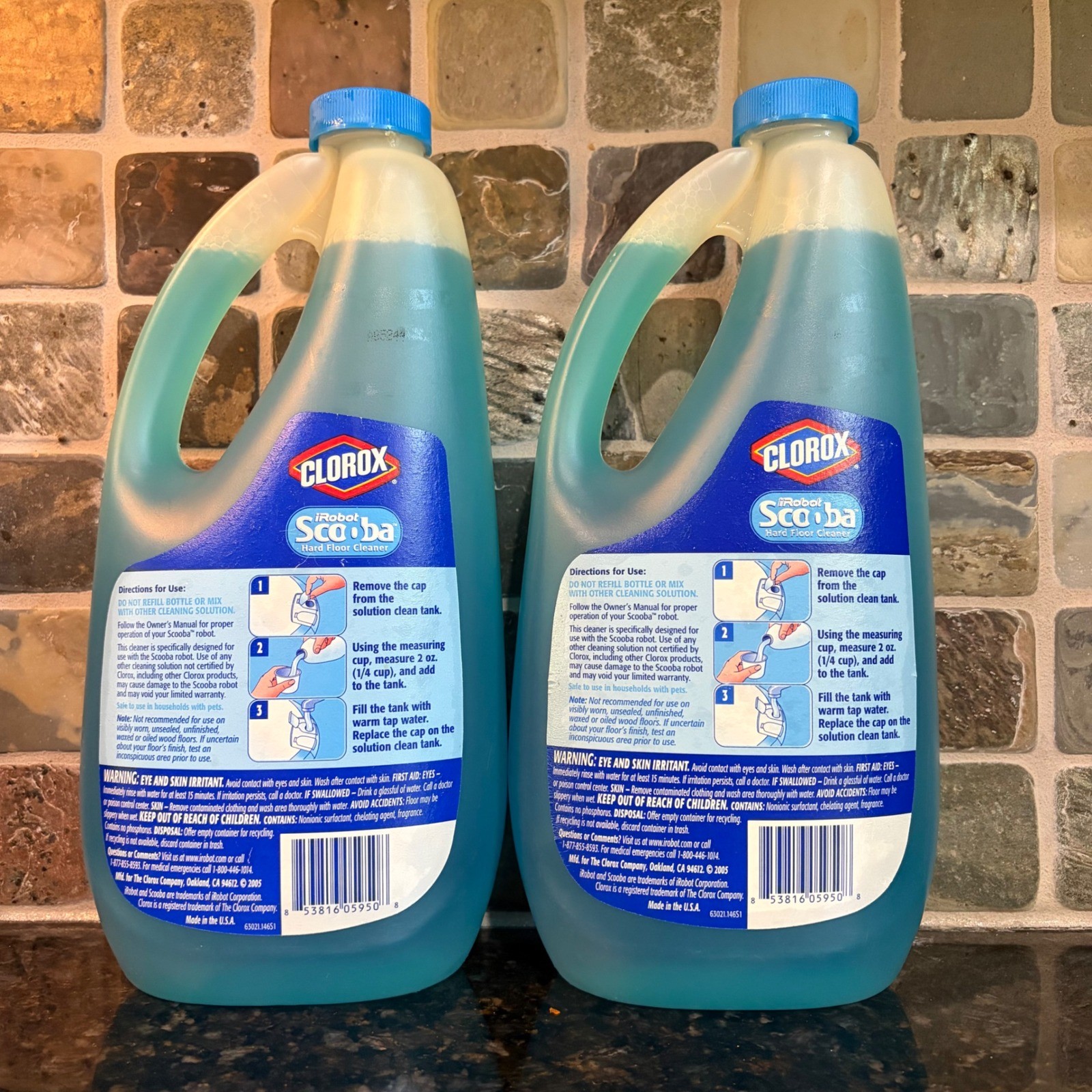 Lot of 2 Clorox iRobot Scooba Hard Floor Cleaner 32oz Sealed Hardwood 1 Quart