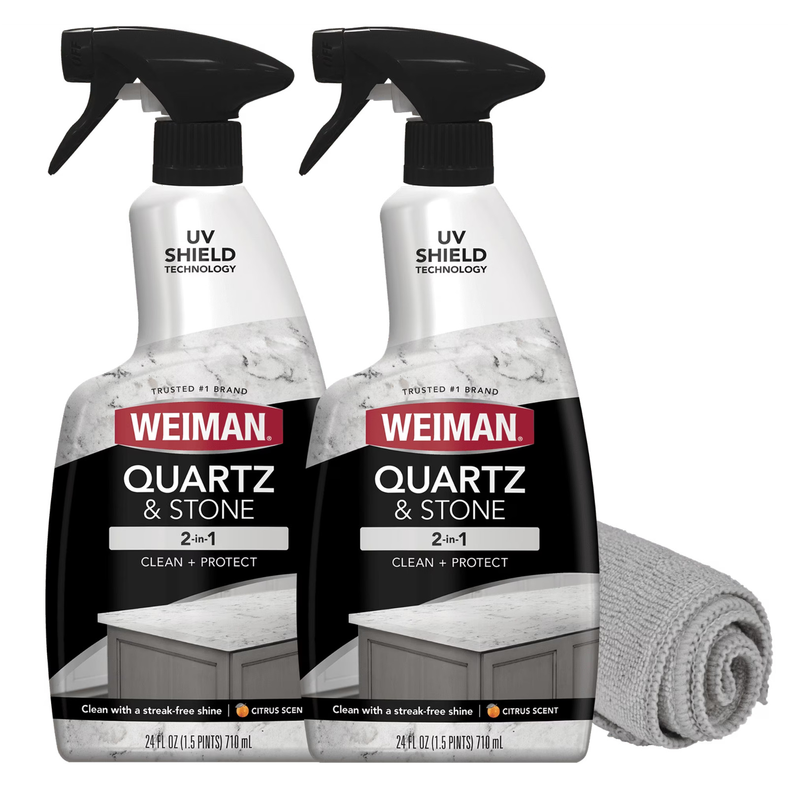 2 Pack Weiman Quartz Countertop Cleaner & Polish Clean & Shine Your Quartz 24oz