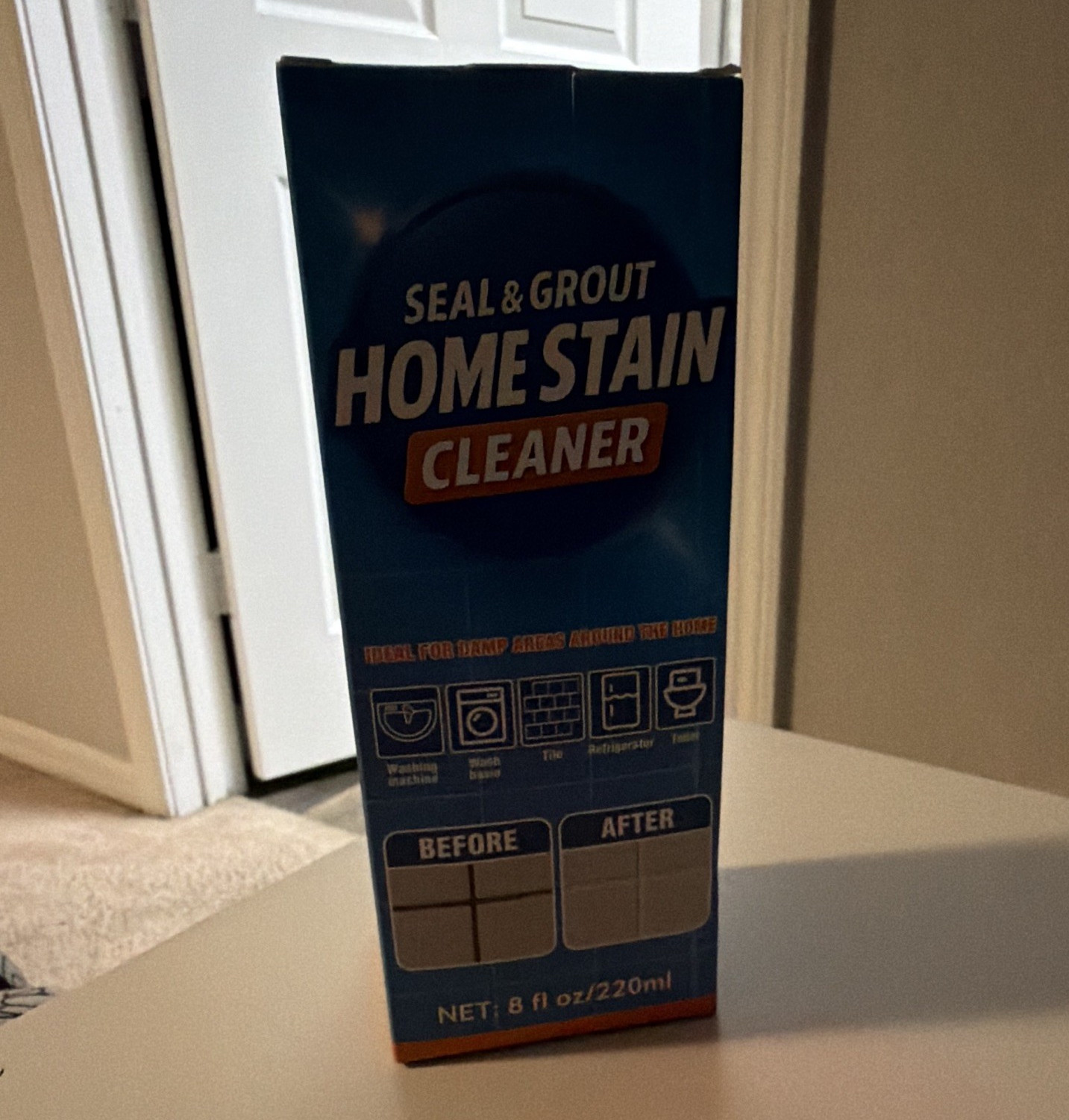 Tile/Grout Stain Remover Gel Cleaner, 8 fl oz (220 ml), 1 Pack