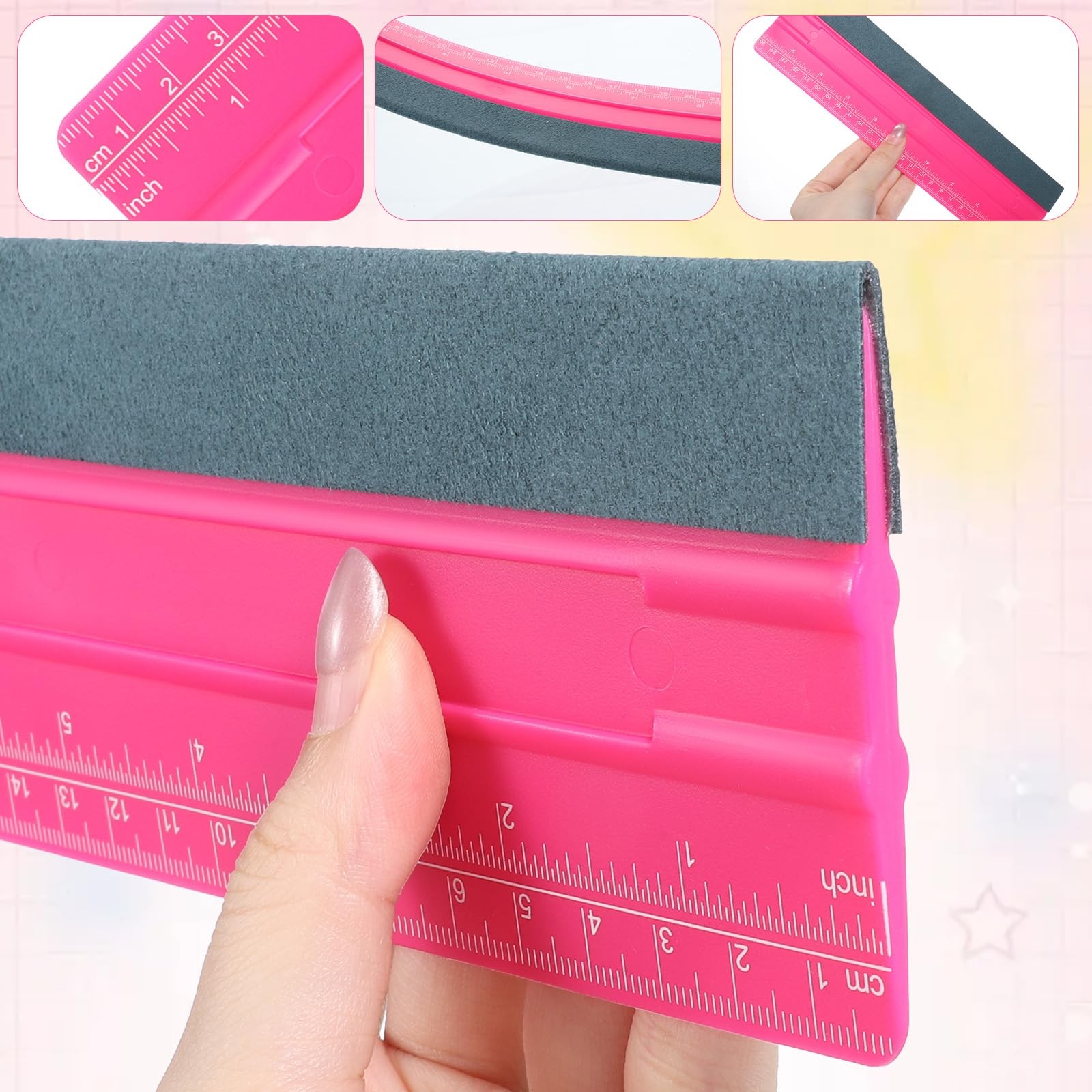 Professional Squeegee for Vinyl, 10 Inch Vinyl Squeegee Tool with Ruler for W…