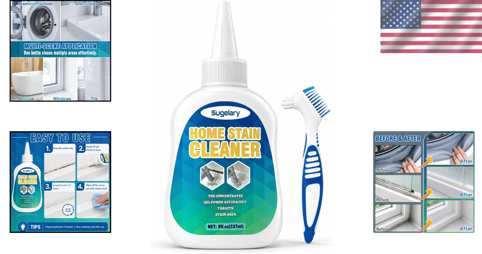 All-Purpose Unscented Mold Stain Gel for Washing Machine & Household Surfaces