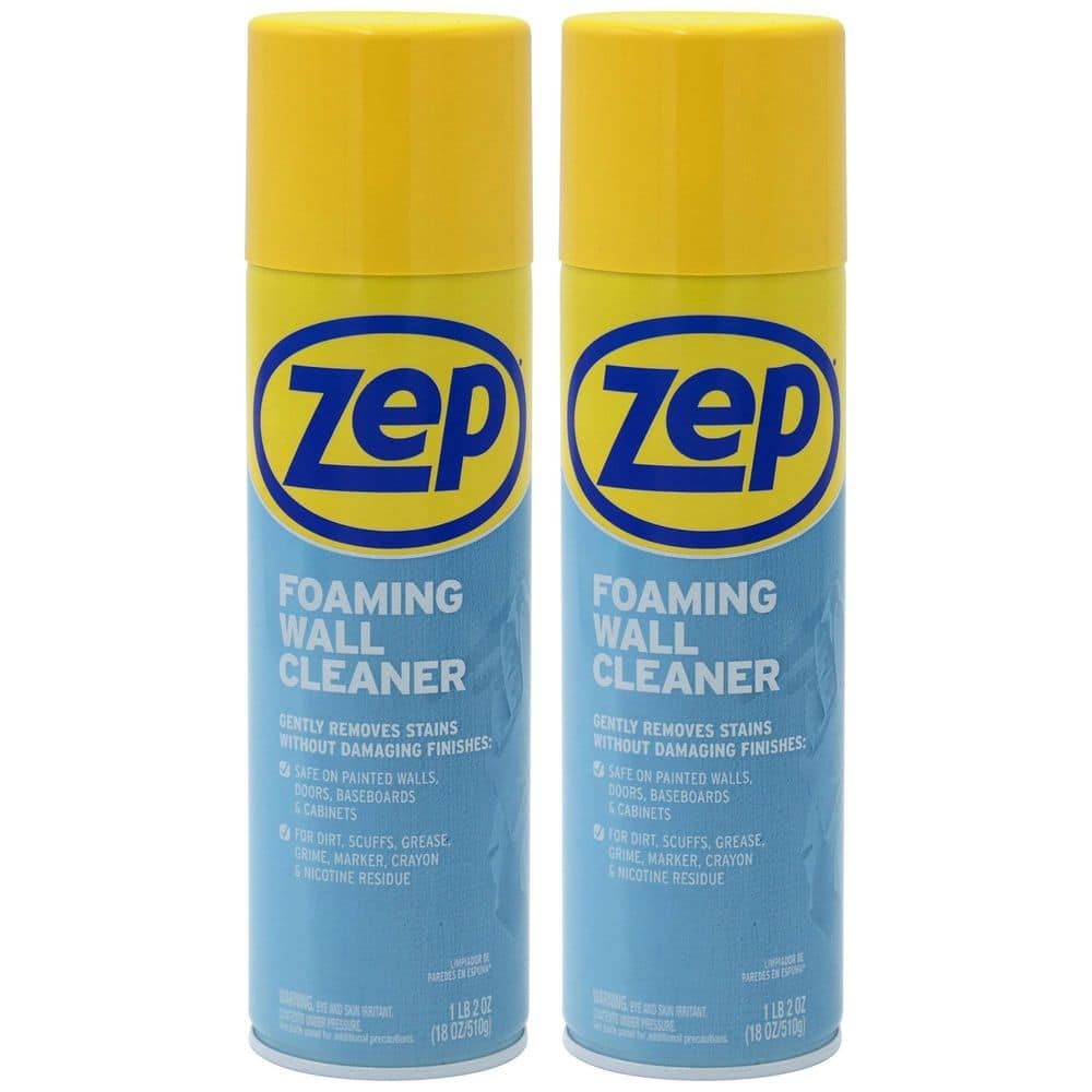 ZEP Foaming Wall Cleaner 18 oz Spray Removes Scuffs Stains Fingerprints 2 Pack