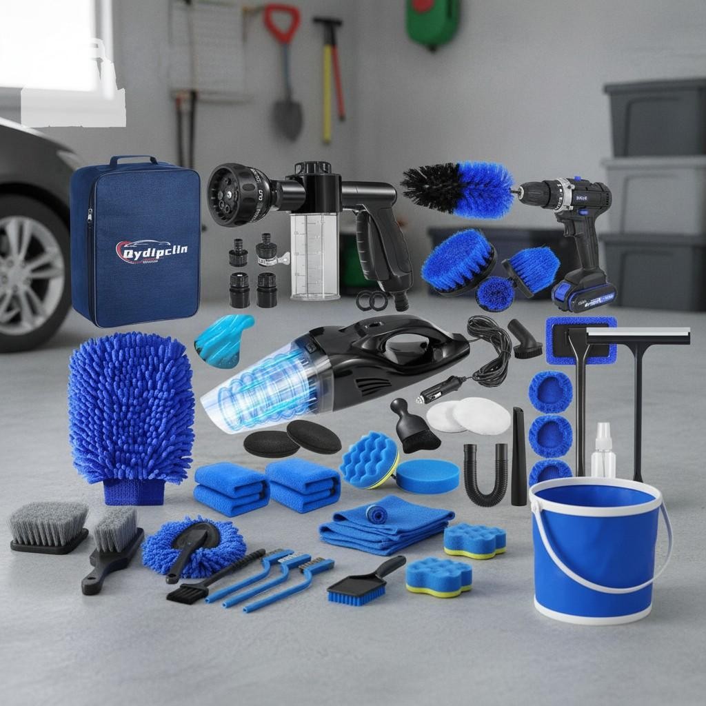 45Pcs Car Detailing Brush Set, Car Wash Cleaning Kit Interior Exterior