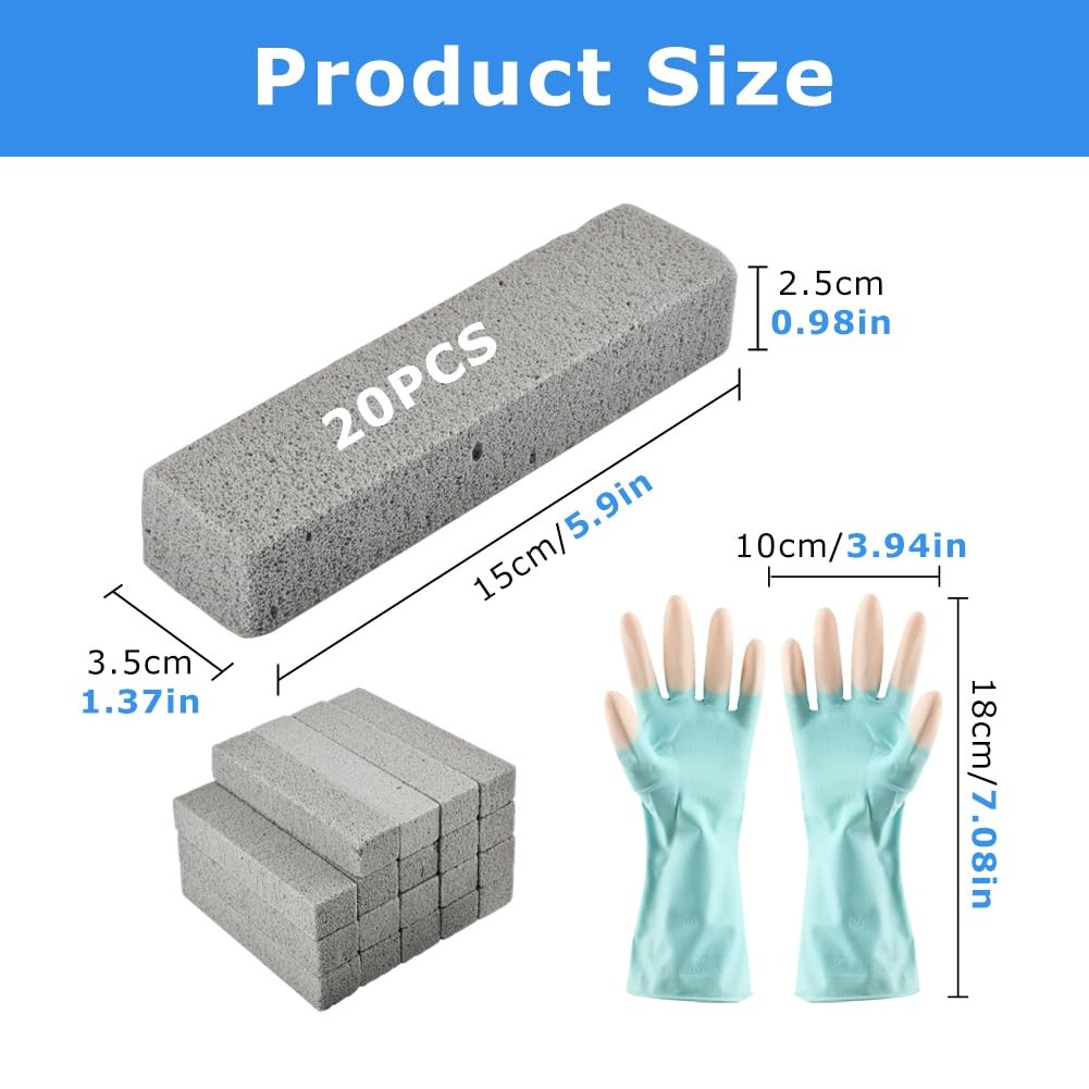20 Pack Pumice Stone Toilet Bowl Cleaner for Bathroom Sink Tub Grill Oven