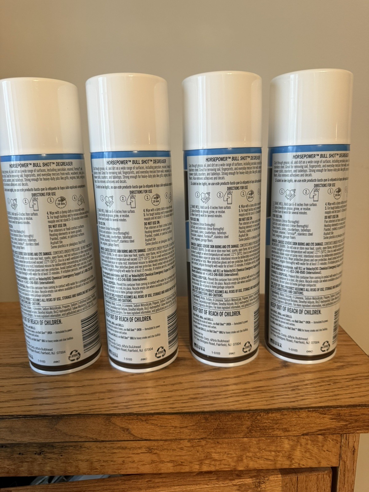 4 Cans BULL Shot Degreaser Pro Foaming Grime Remover Spray Made USA