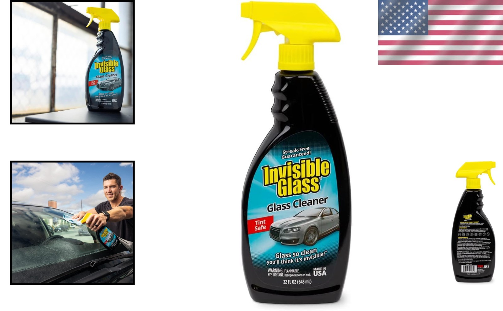 Glass Cleaner Spray Ammonia-Free Residue Free Streak-Free for Car Windows