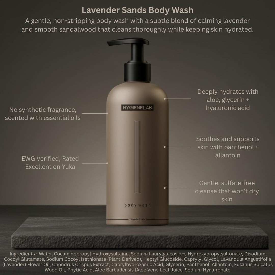 HygieneLab Mens Natural Body Wash – Ultra Hydrating, EWG Verified Clean Formul