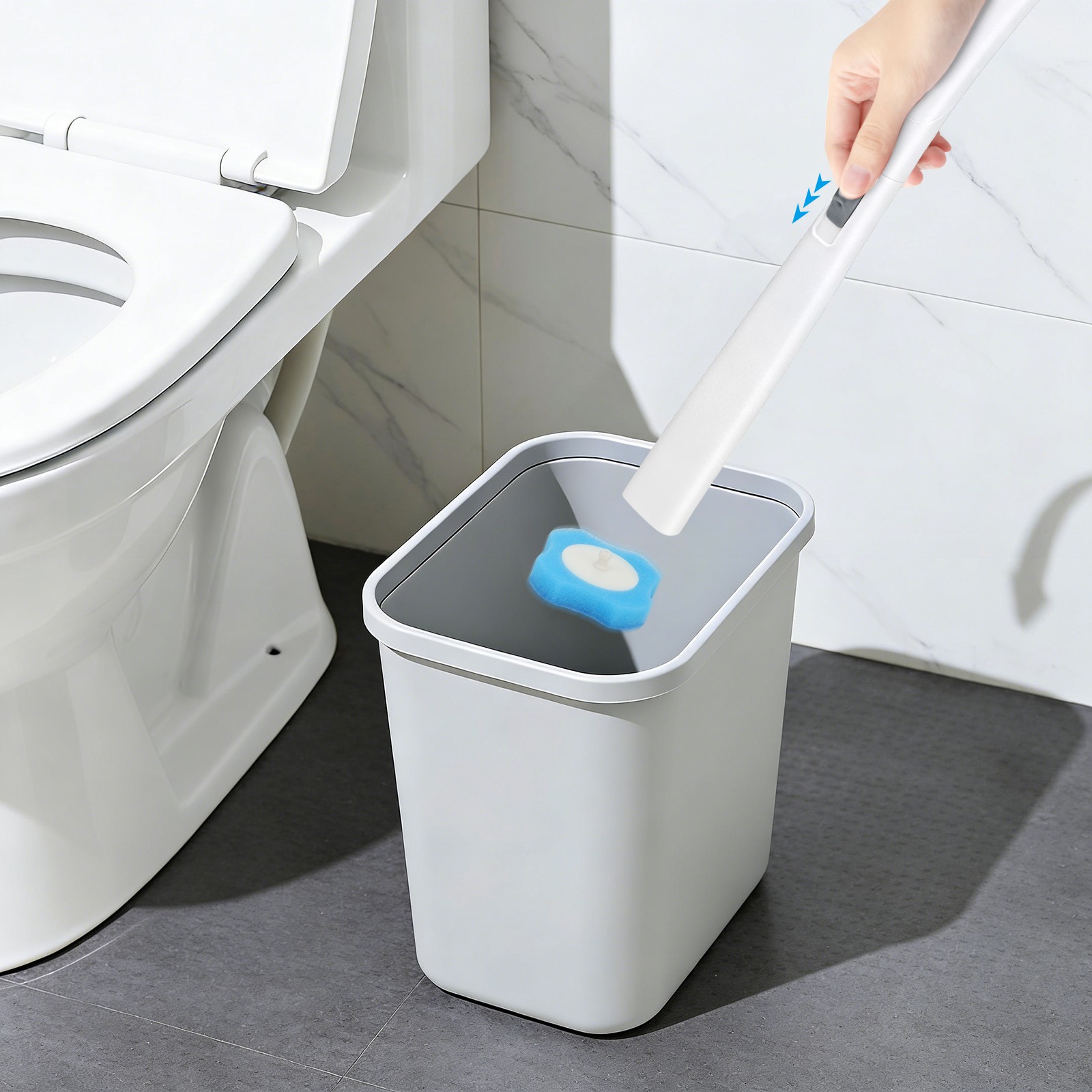 Disposable Toilet Brush Cleaning System w/ Holder Wand & 24 Refills Kit Bathroom