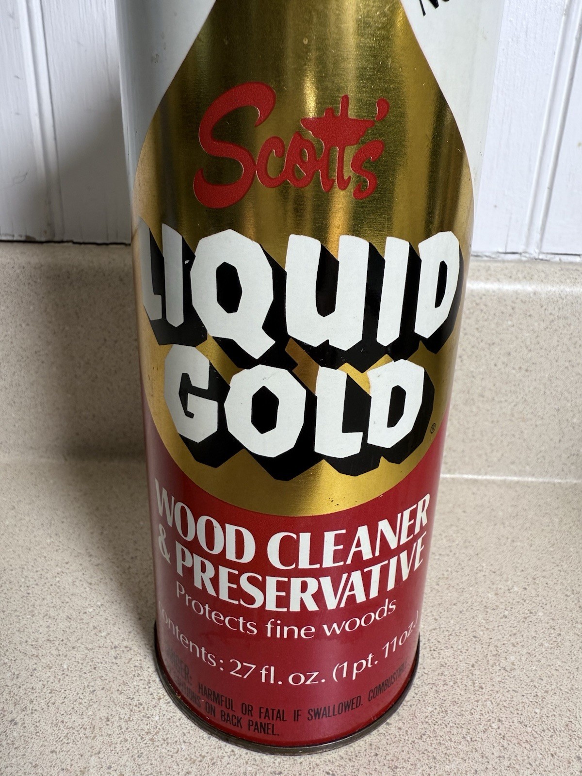 Vintage Scott’s Liquid Gold 27 Oz Wood Cleaner Tv Film Movie Prop Display Used