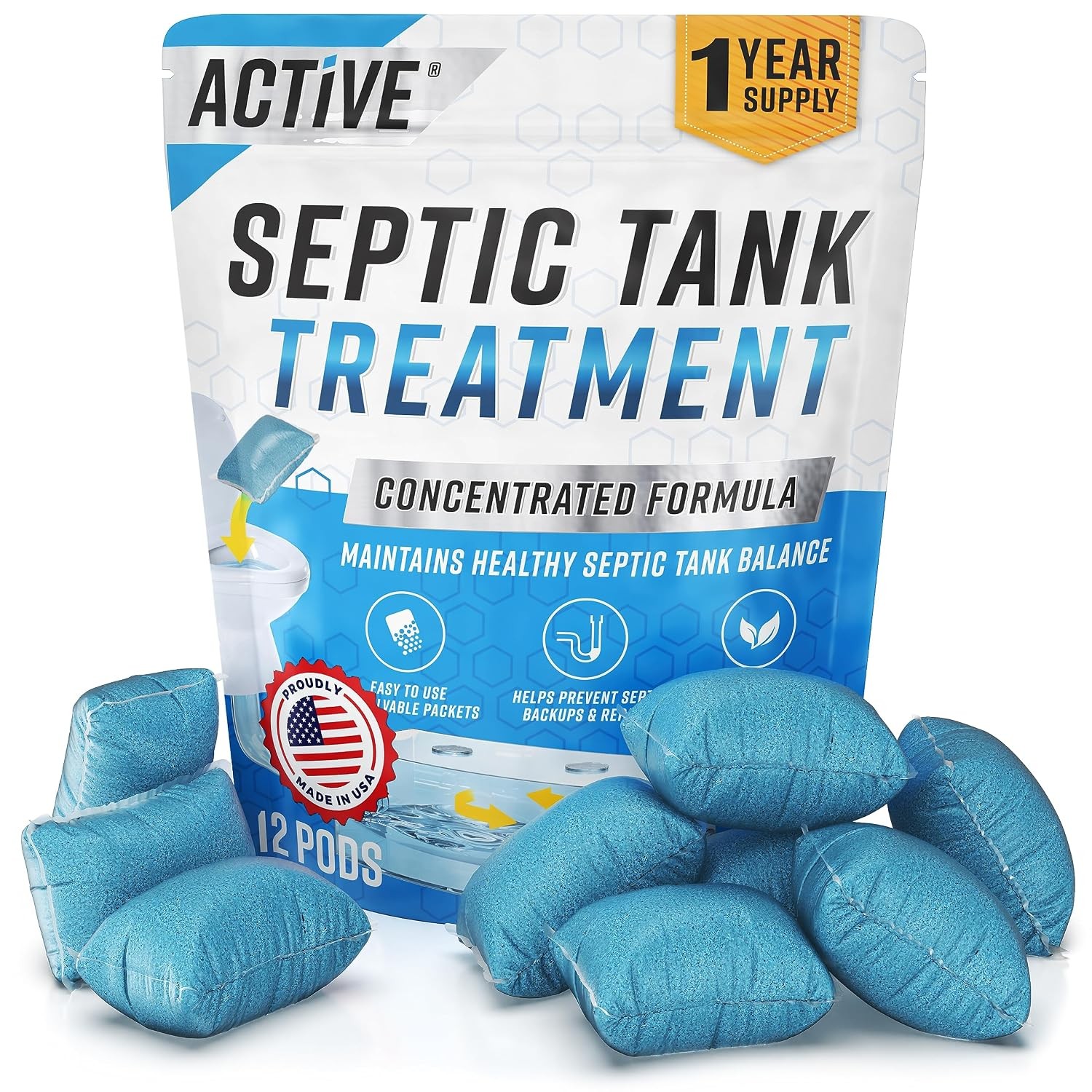 Septic Tank System Treatment Pods Enzyme Producing Septic Cleaner Treatment Pods