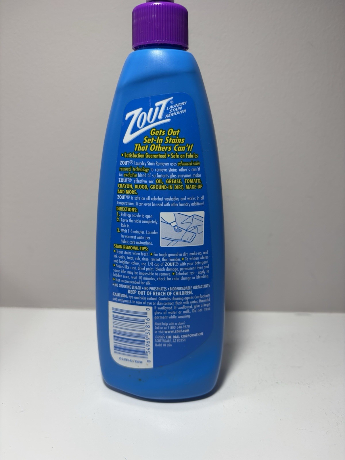 Zout Stain Remover Advanced Stain Removal Full Bottle 16oz Vintage