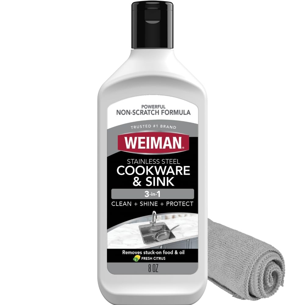 Weiman Stainless Steel Sink and Cookware Cleaner 4 Ounce (Pack of 2)