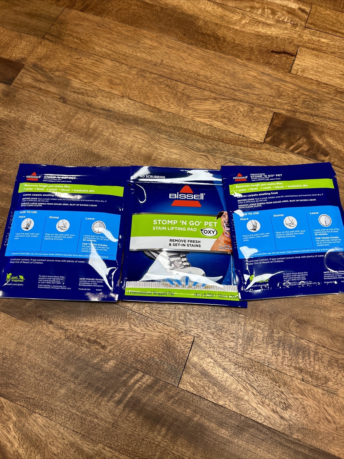 Bissell Stomp N Go Pet Stain Lifting Pads Oxy 3 Packs Brand New Sealed