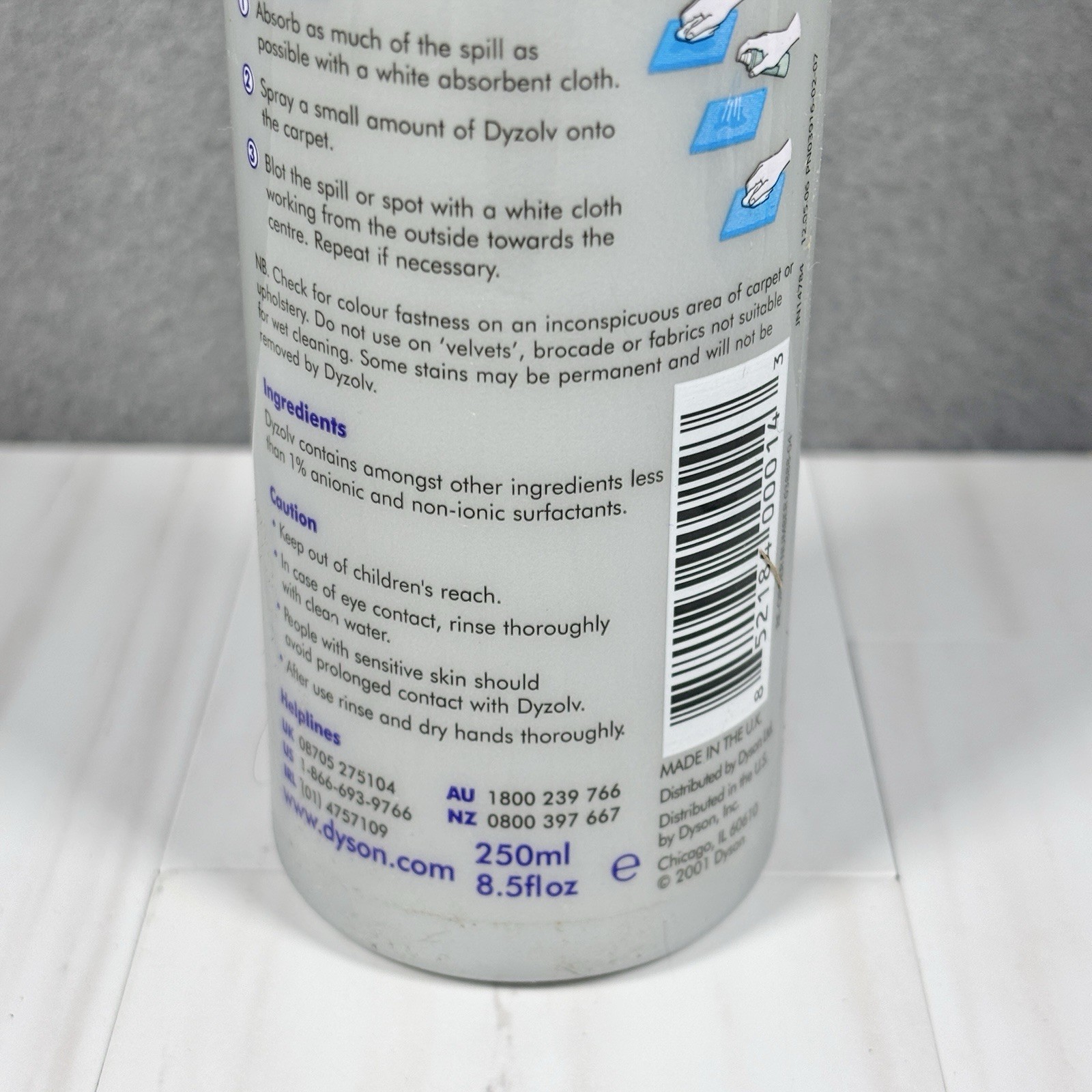 New DYSON Zorb Carpet Powder 26.5 Oz. Dyzolv Spot Cleaner 8.5 Fl Oz Woolsafe Rug