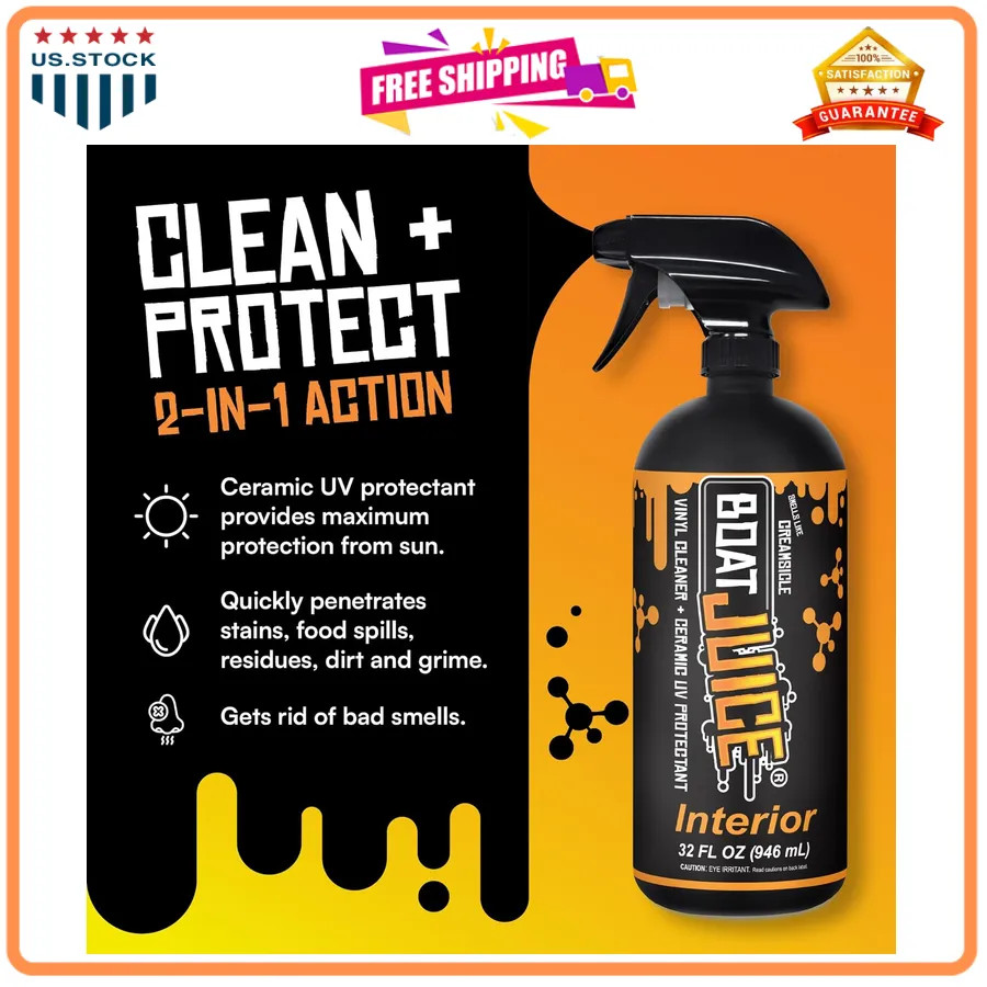 Boat Juice 2-in-1 Vinyl Boat Seat Cleaner & Ceramic UV Protectant Spray 32oz