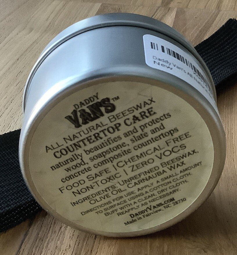 Daddy Van’s 5 oz All Natural Beeswax Countertop Care Soapstone, Slate, Concrete