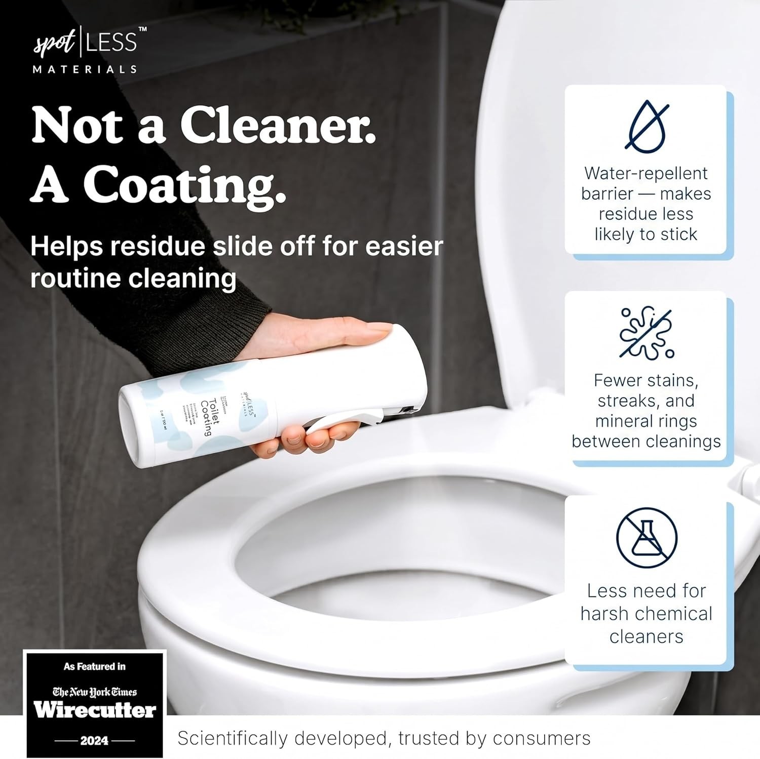 Toilet Coating Spray for Ceramic & Porcelain Bowls, Liquid Surface Coating De…