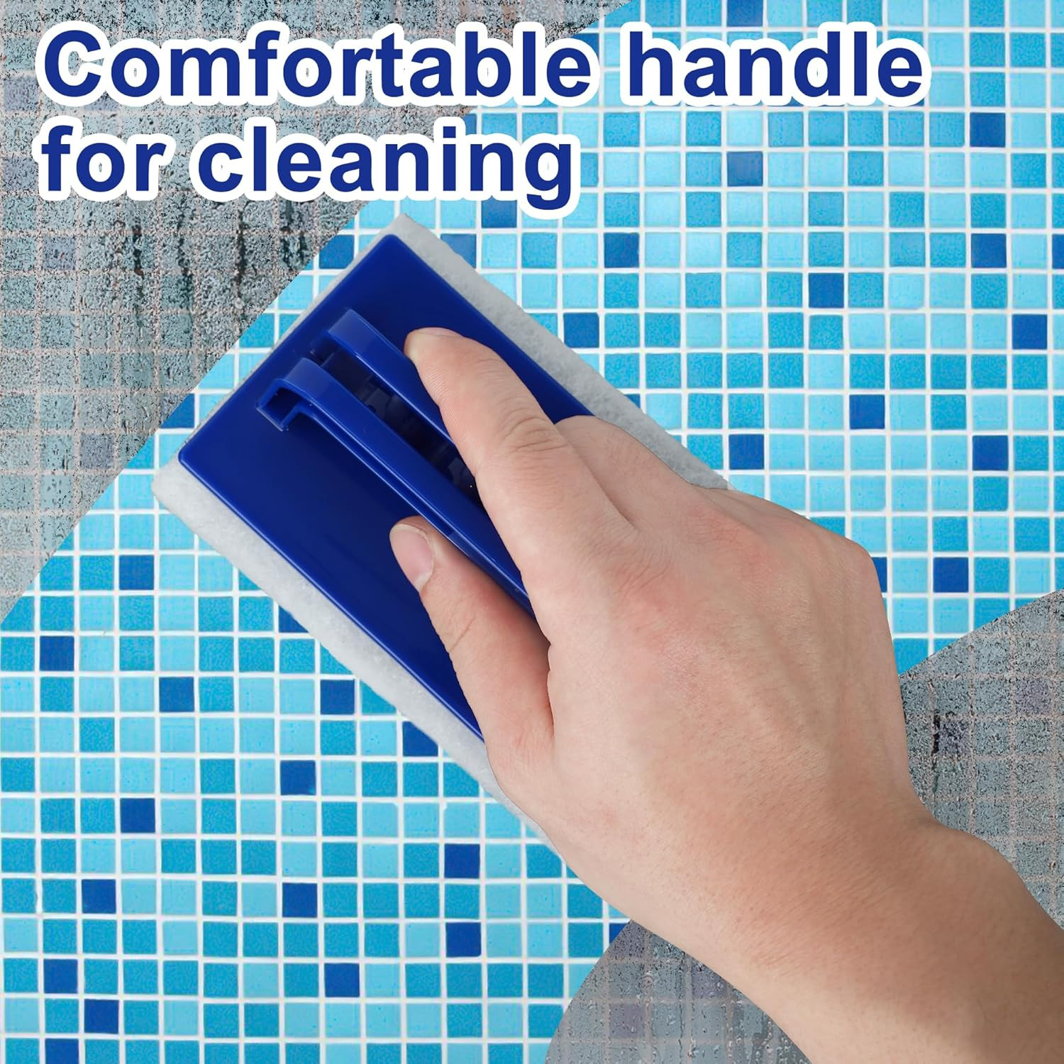 3 Pack Hand-Held Pool Scrub Brush Pool Cleaning Scrubbing Sponge Pad Bathroom Cl