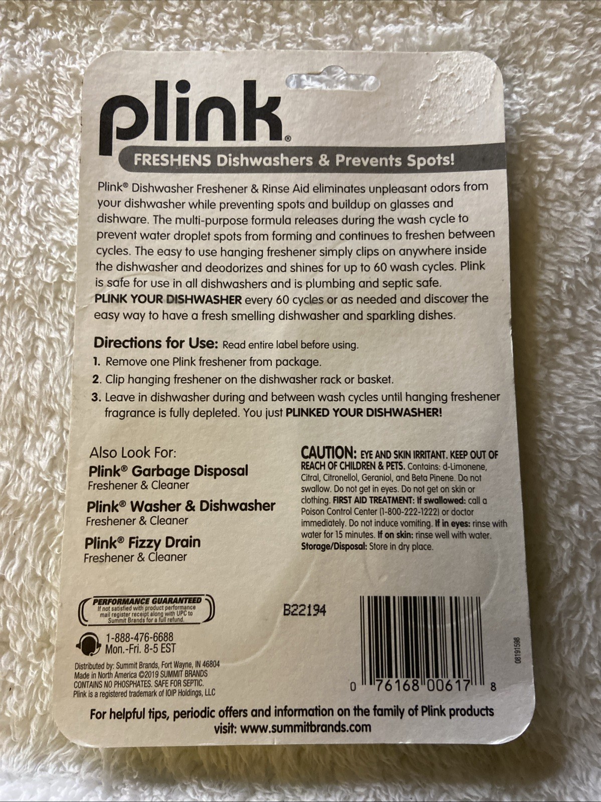 Plink Dishwasher Freshener Rinse Aid 2 Pack Fresh Lemon Deodorizer Household NIP
