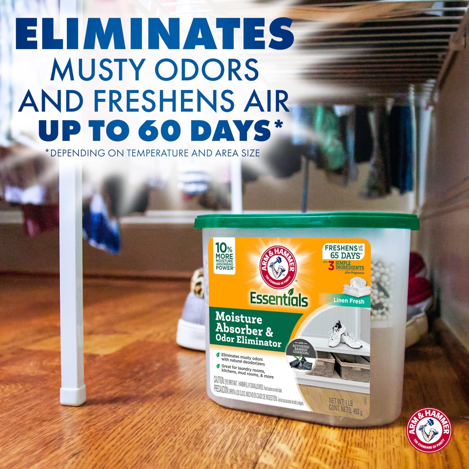 Moisture Absorber & Odor Eliminator Tub, Linen Fresh, 1 lb, 3-Pack – Non-Electri