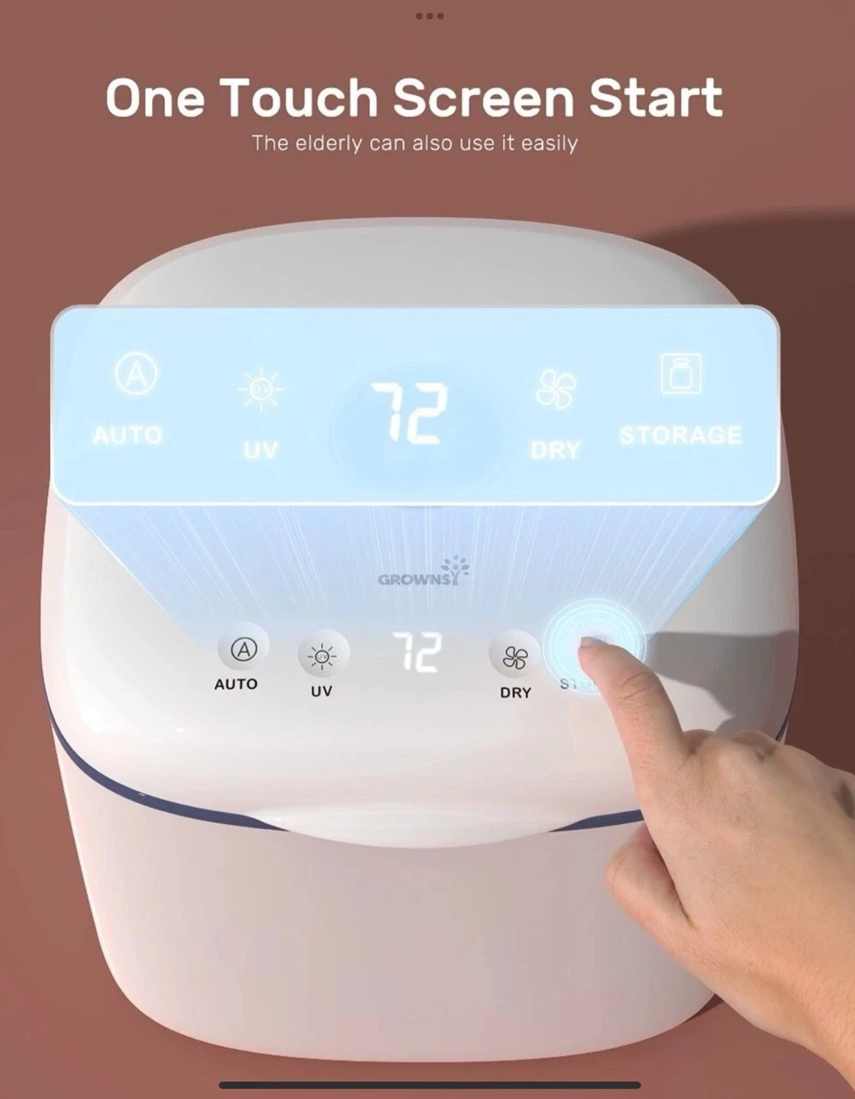 GROWNSY UV Sanitizer and Dryer, 4in 1 Cleaner and Sanitizing Machine