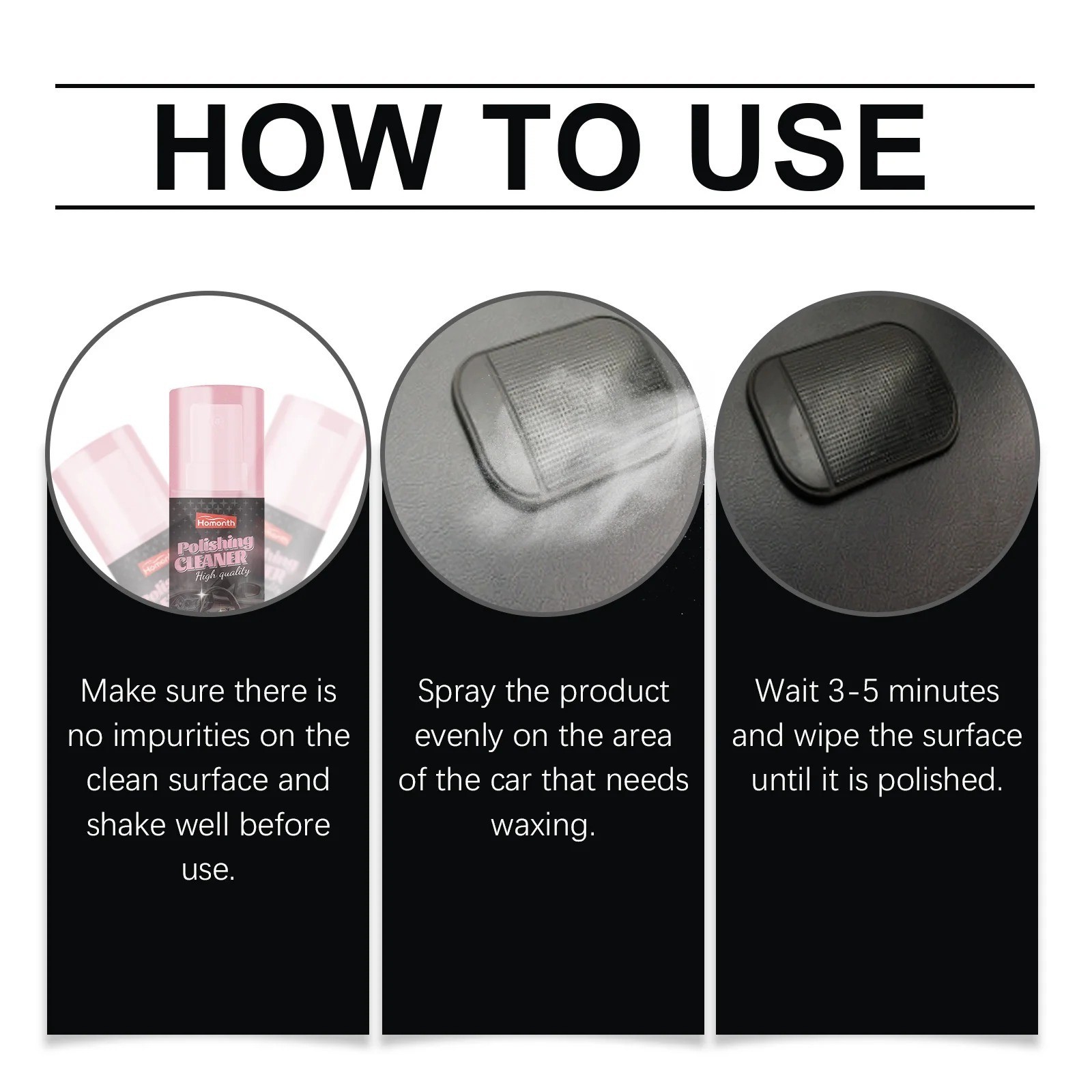 100ml Car Interior Polish Cleaner Spray Dashboard Shine Protect Detailer