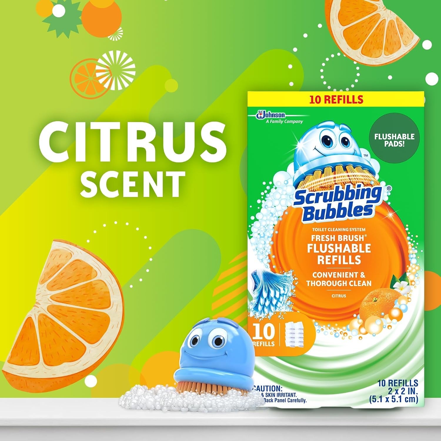 Scrubbing Bubbles Flushable Toilet Bowl Wand Cleaner Refills, Fresh Brush Cleane