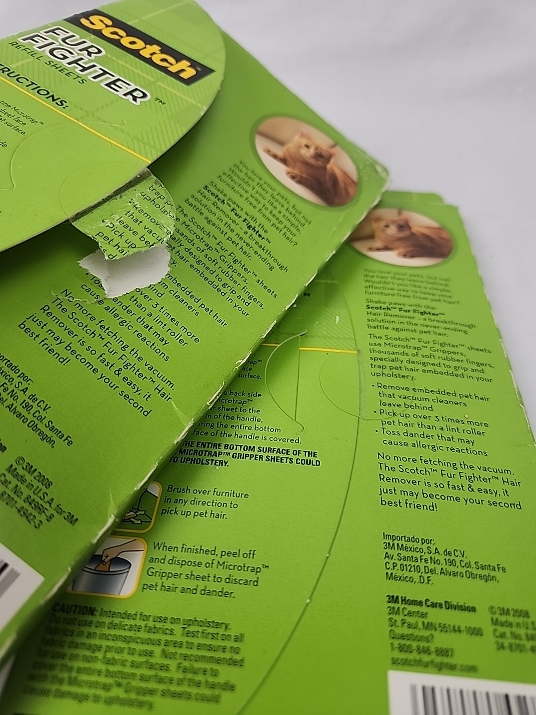 (2)-8 Pack 3M Scotch Fur Fighter Hair Remover Refill Sheets (3.8″ x 7″) Open Box