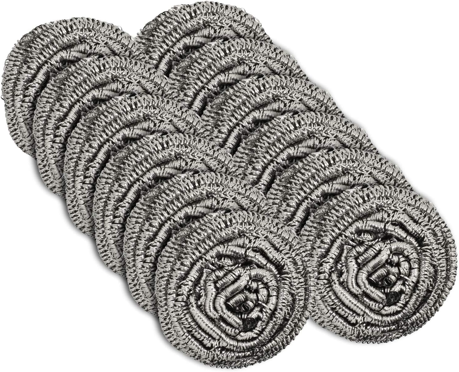 12 Pack Stainless Steel Scourers by Scrub It – Steel Wool Scrubber Pad used f…