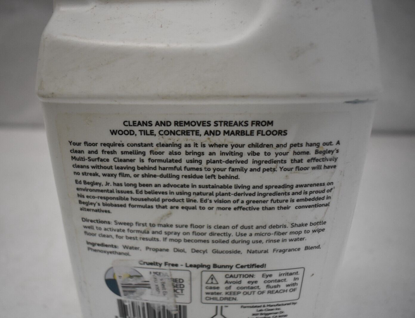 Earth Responsible Natural Plant Based Multi Surface Floor Cleaner Citrus 64oz